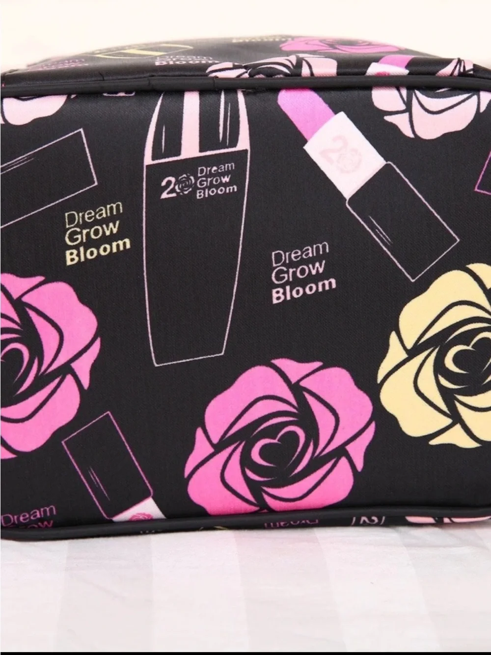 Pink & Black Cosmetic Case Bag